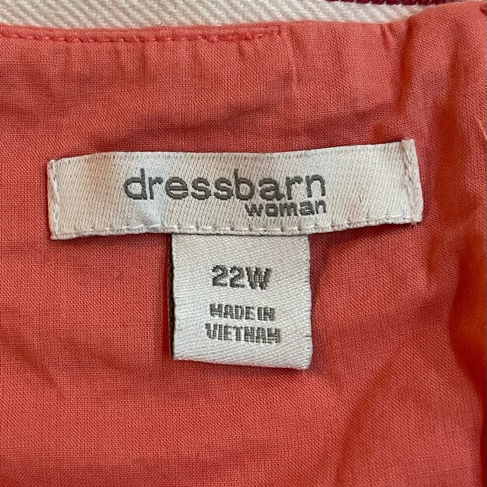 Dress Barn Coral/Brown Lined Dress Size 22W - Picture 6 of 7